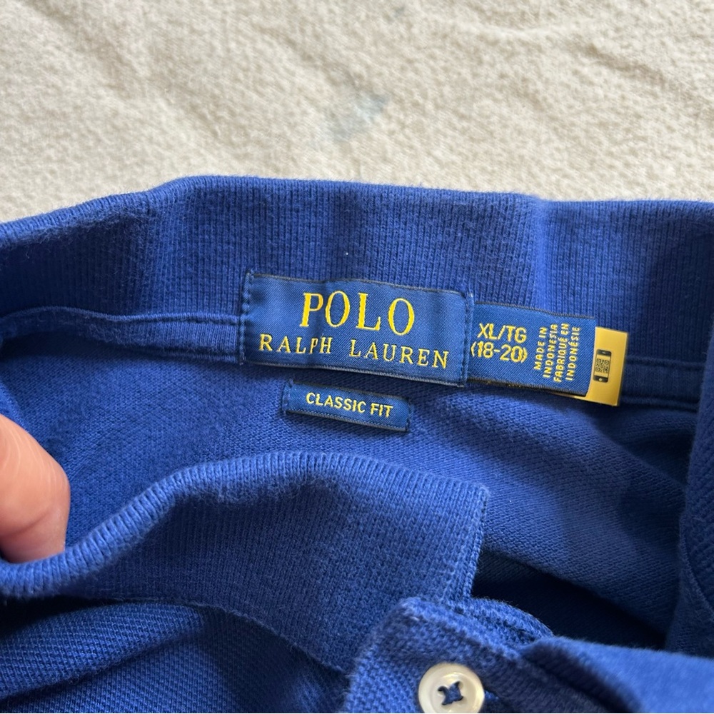 Polo by Ralph Lauren Boy’s Kids Blue Polo Classic Fit Shirt Size‎ XL/18-20 - Picture 3 of 7